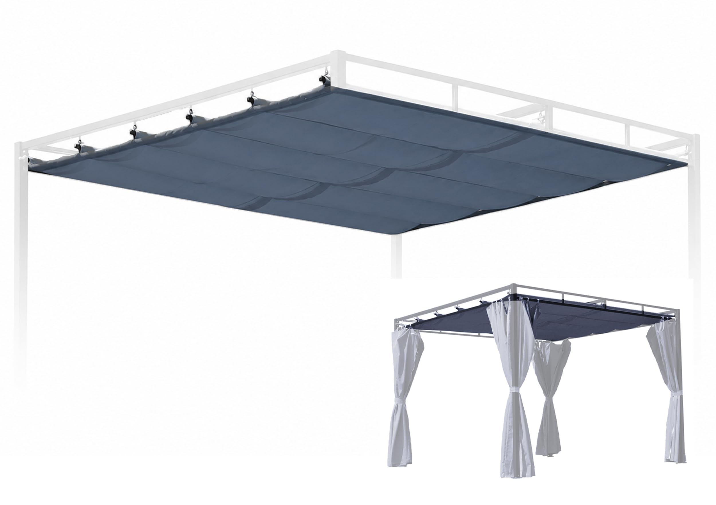 QUICK STAR Toit de Rechange pour pavillon Gris 3 x 3 m