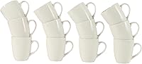 Gibson Home Great Essentials 12oz Stoneware Coffee Mugs Set of 12 - Dishwasher & Microwave Safe White Cups for Latte, Tea, Espresso