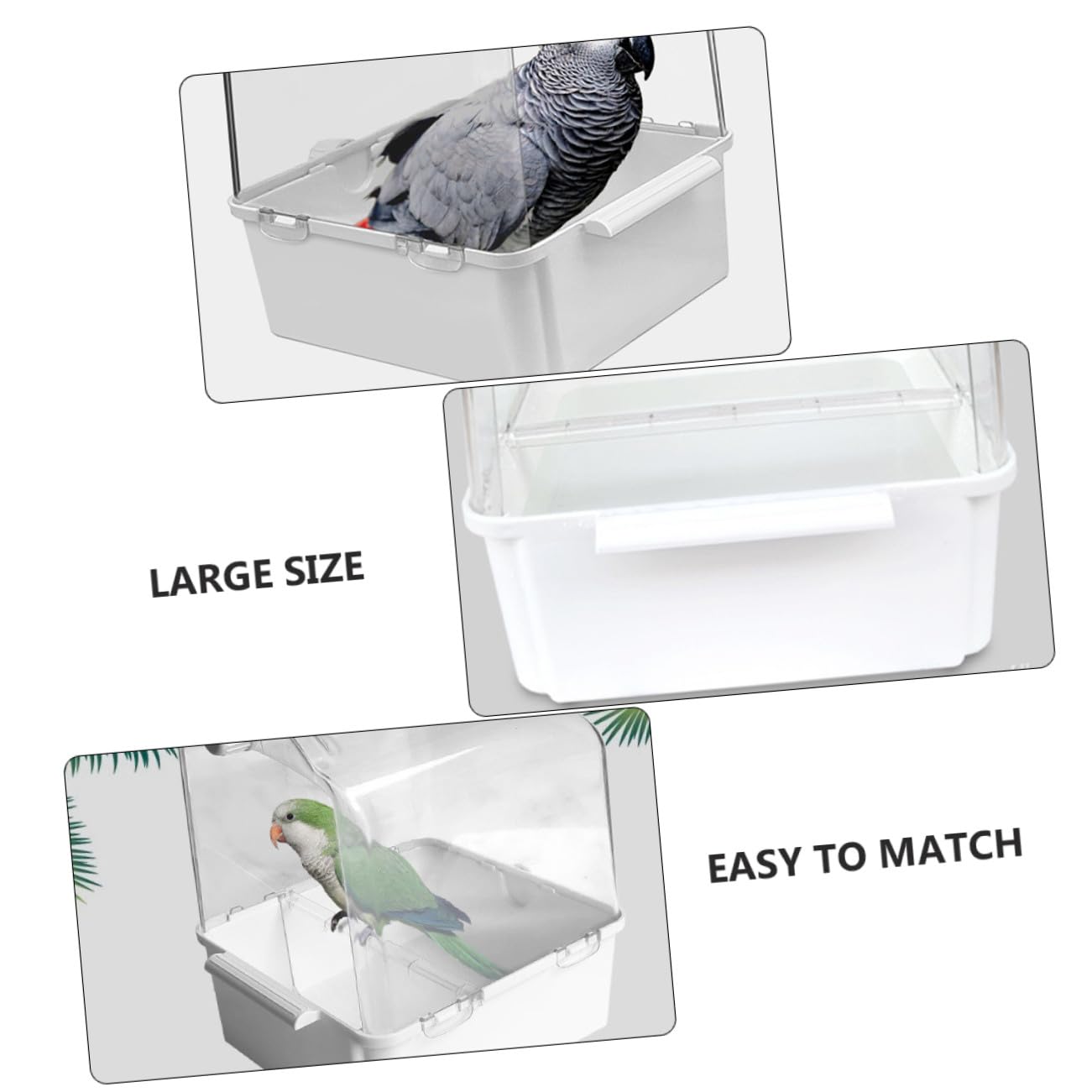 Mobestech Vogelbadewanne mit Wasserinjektor 29x28x23,5cm aus Bpa Freiem Kunststoff für Papageien Wellensittiche Nymphensittiche Haustierbedarf Sommer und Sandbad