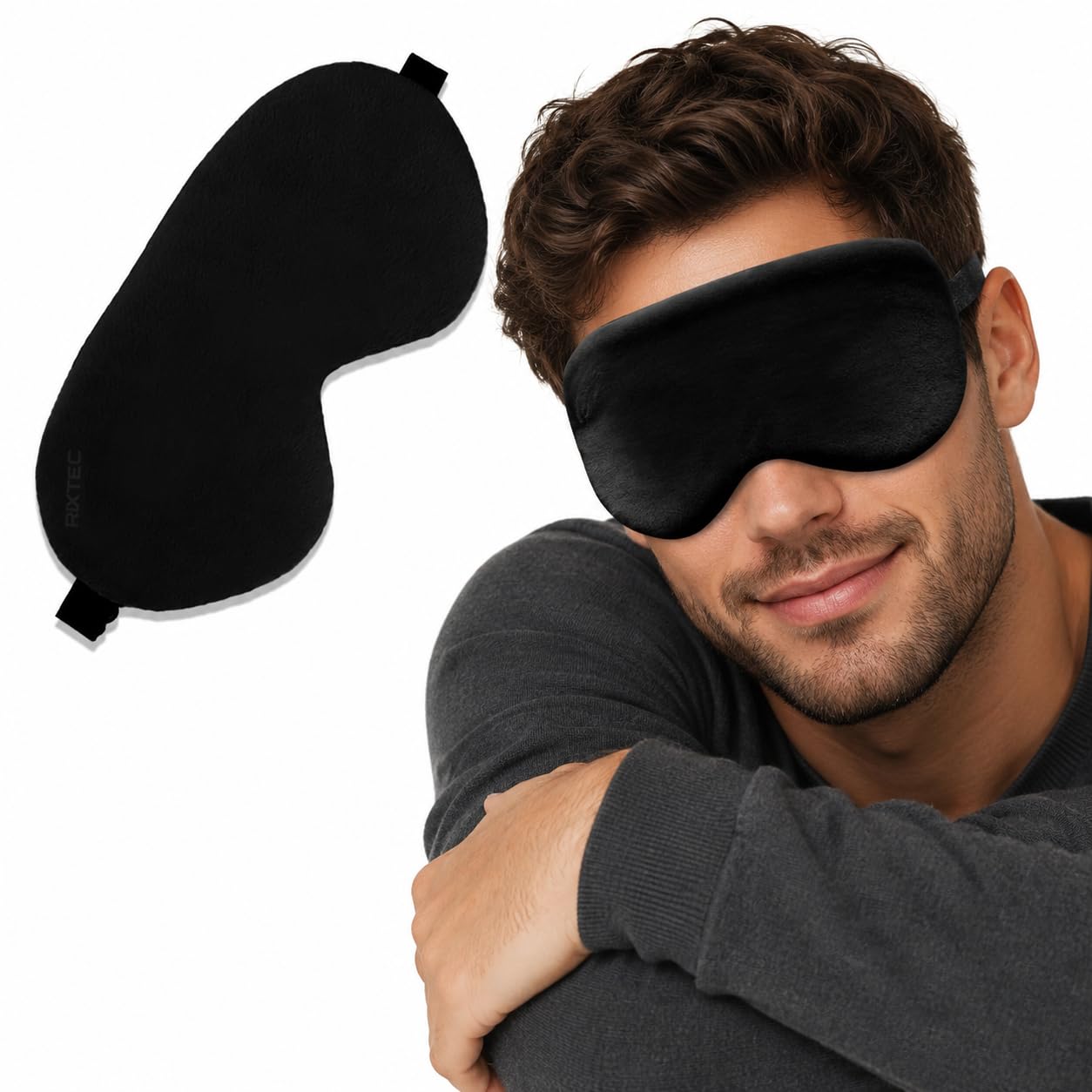 Eye Mask for Sleeping with Adjustable Strap Premium Silk Sleeping Mask Blind Fold for Smooth & Comfortable Sleep Travelling Sleep Mask Pad Sleeping Eye Mask Blind Folds for Sleeping (black, 1 pc)-picture-27
