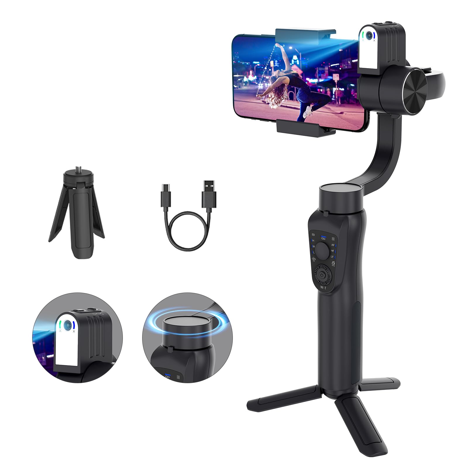 Smooth 5SBPro 3-Axis Phone Gimbal Stabilizer with Anti-Shake Technology | AI Face Tracking | LED Light | Gesture Control | 3600mAh Battery | Built-in Fill LED Light |360° Rotation| iPhone & Android-image-40