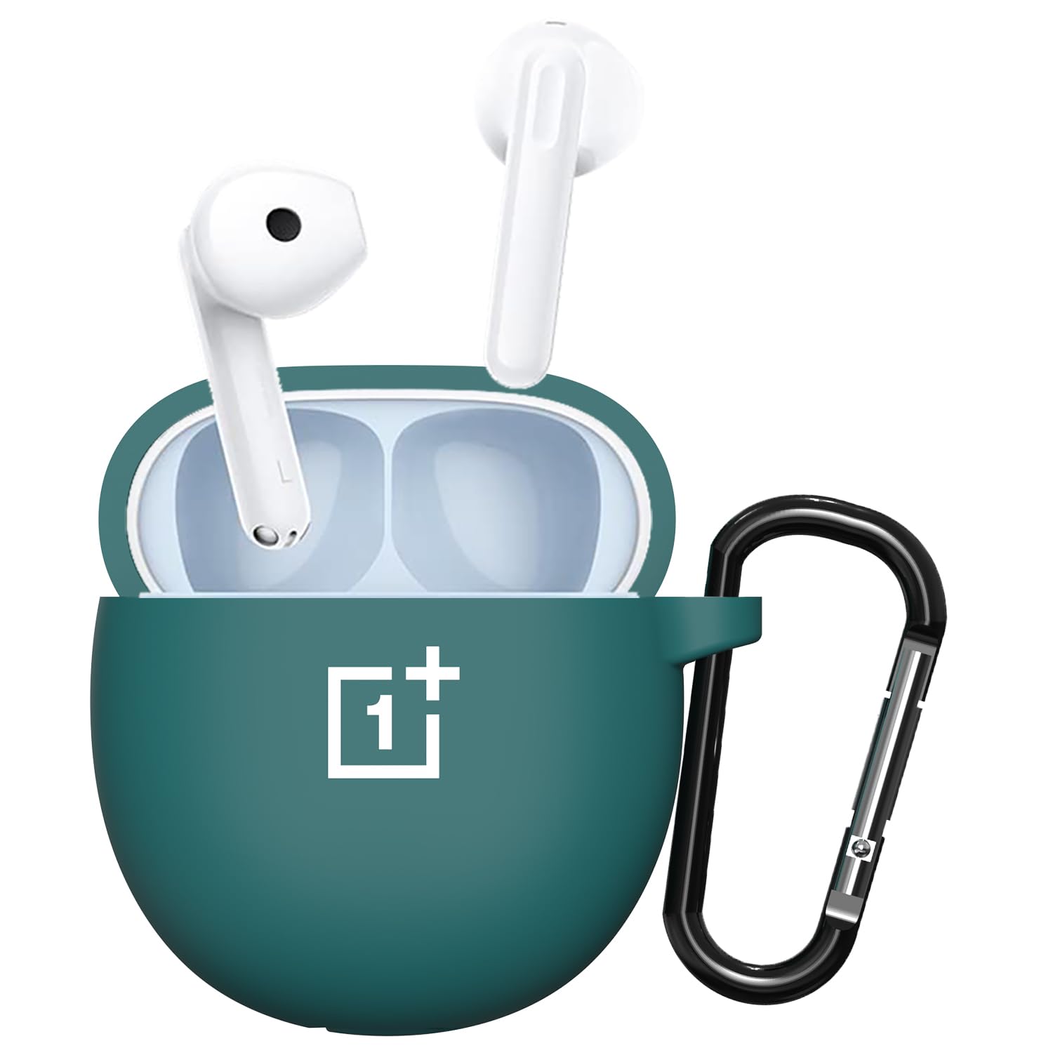 Sounce Silicone Earphone Case Cover Compatible with OnePlus Nord Buds CE | Soft Shockproof Protective Cover with Keychain & LED Indicator Support – Green-image-43