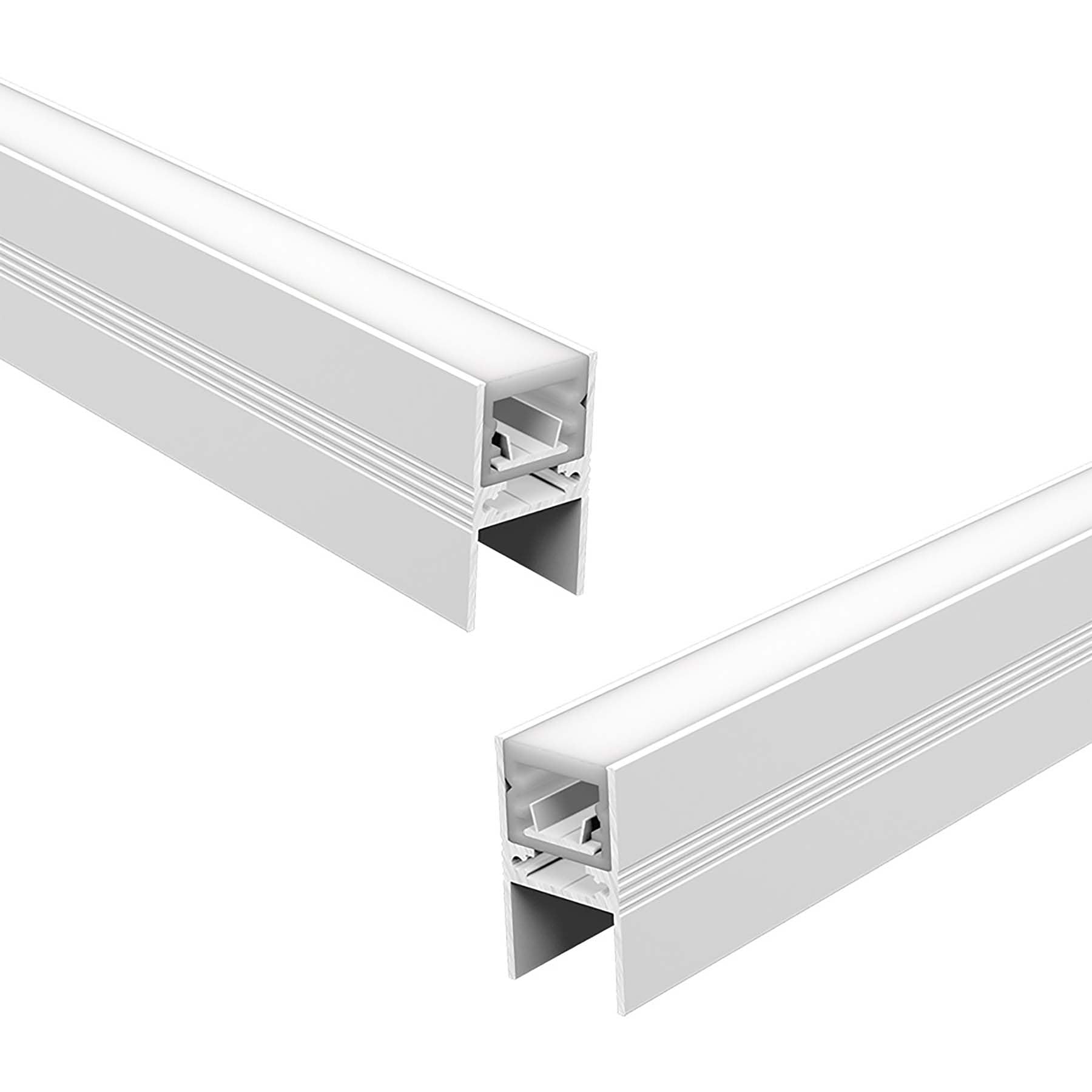 G.W.S® Waterproof Inground LED Profile, 2-Pack Aluminium Channel for LED Strip Light, 2 Metres 25.2mmx43.6mm (246-D2544) — image 1