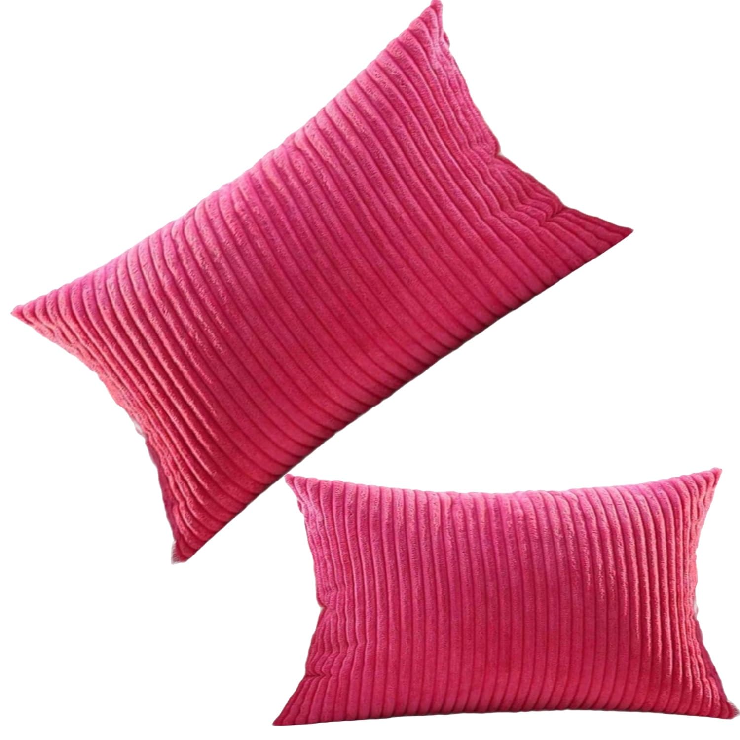 ILiemao 2 Pack Corduroy Soft Decorative Square Rectangle Throw Pillow Cover 60x60 50x70 80x80 cm Cushion Covers Pillowcase, Home Decorations for Sofa Couch Bed Chair(W21,2pcs 50x70cm)