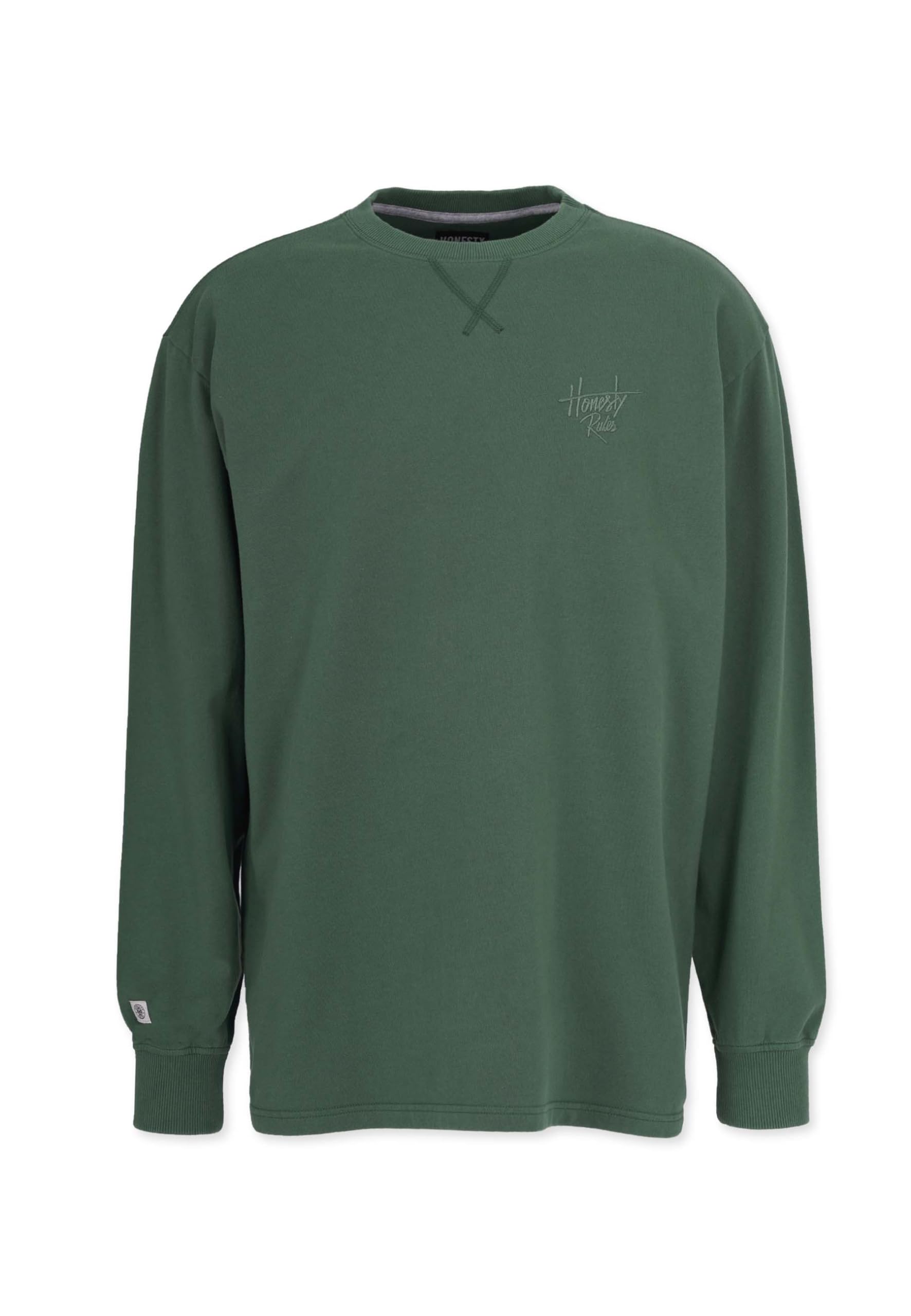 Honesty Rules Langarmshirt Herren, French Terry Signatur, bequemes Crew Neck Sweatshirt Loose Fit für Männer, Longsleeve aus 100% Bio-Baumwolle mit Rundhalsausschnitt