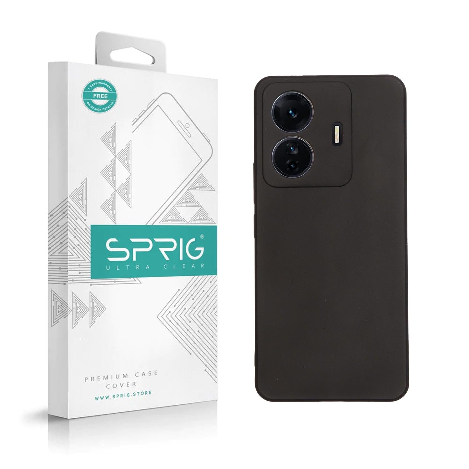 SPRIG Compatible with IQOO Z6 Pro 5G Phone TPU Basic Premium Back Cover Drop Tested Shock Proof Mobile Case for Men, Women, Boys and Girls with Camera Protection (Black)