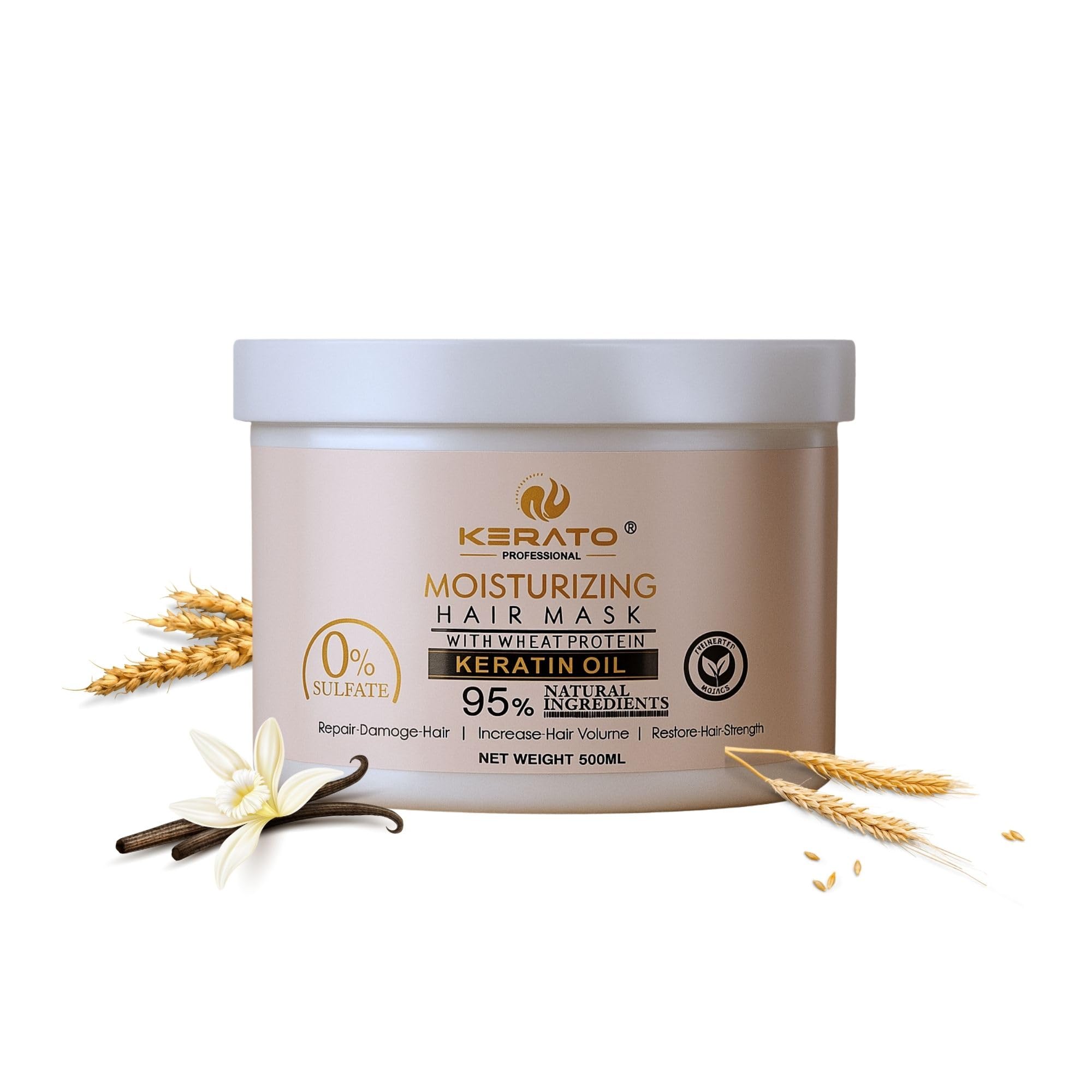 KeratoPlus Professional Sulfate & paraben Free Hair Mask 500ml | For Dry And Frizzy Hair | Hair Mask For Hair Fall Control | Moisturising Hair Mask With Wheat Protein And Keratin Oil
