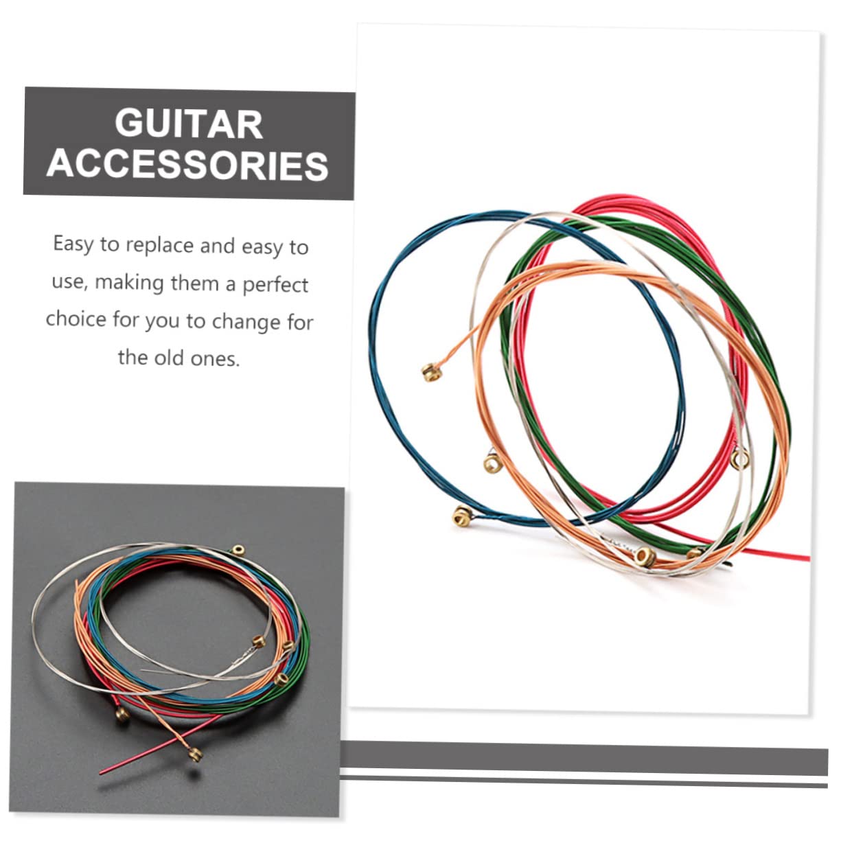 BESTonZON 24pezzi Corde Per Chitarra Folk Acciaio Di Sostituzione Per Strumenti Musicali Suono Eccezionale e Tensione Standard Accessori Per Amanti Della Musica