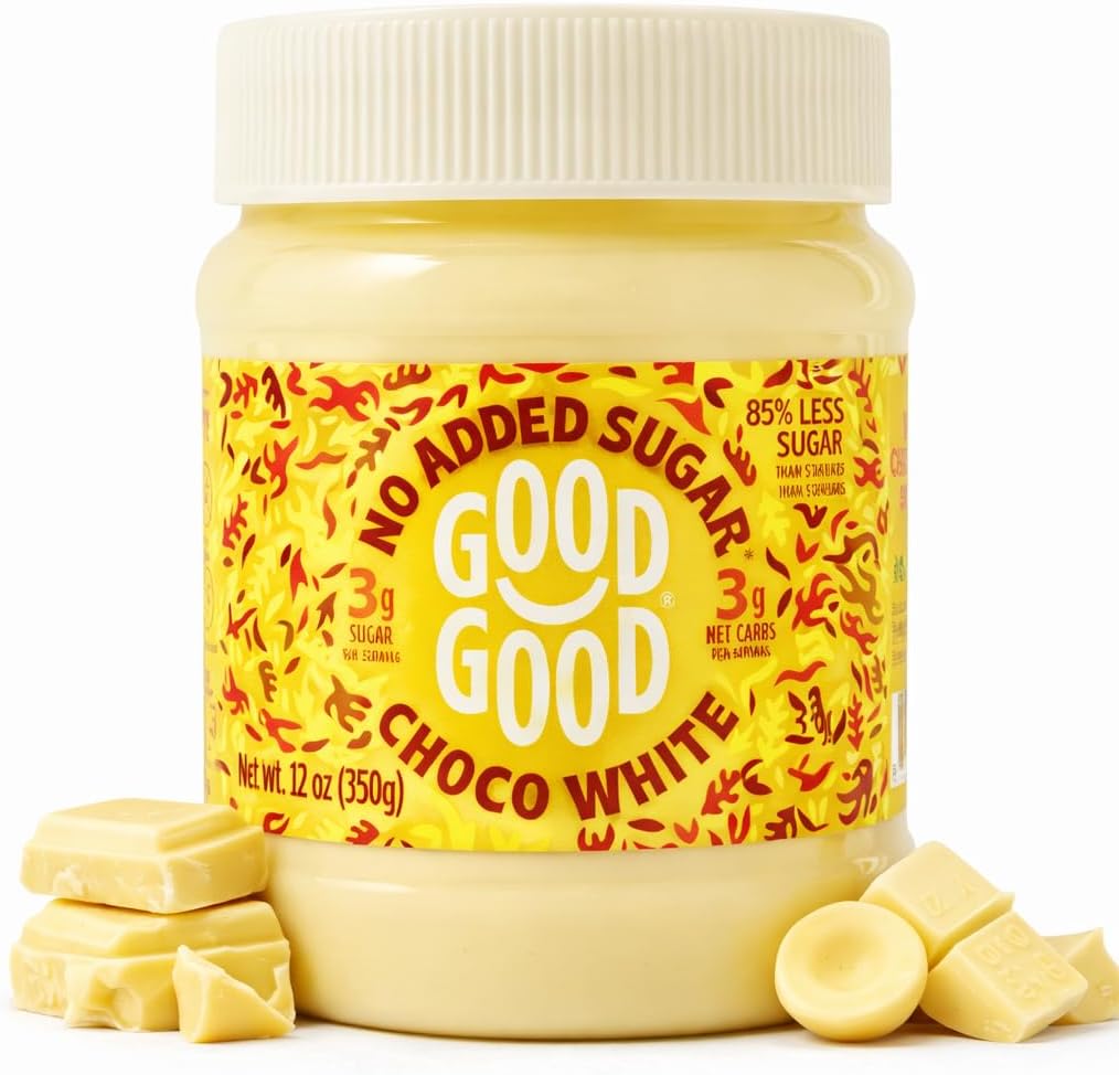- GOOD GOOD No Added Sugar White Choco Spread - Chocolate Spread with Natural Sweeteners - Gluten Free - Vegetarian Friendly - 12oz / 350g (Pack of 1)