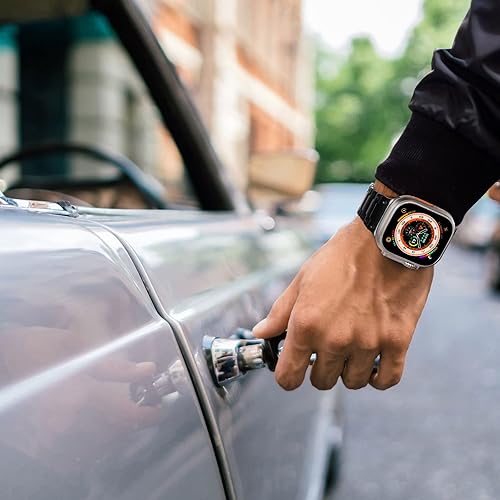 Miniatura 7 de FULLIFE Correa de metal compatible con Apple Watch Series 9 de 1.772 pulgadas, acero inoxidable para iWatch Series 9, 8, 7, SE2, 6, 5, 4, 3, 2, 1,