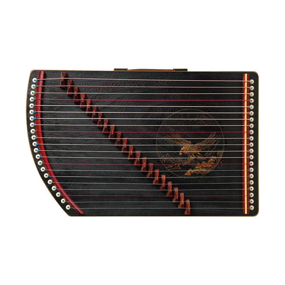 Guzheng Fingertrainingsgerät, 21 Saiten, 53 cm, tragbares kleines Guzheng mit Aufbewahrungstasche + Stimmgerät + Schraubenschlüssel