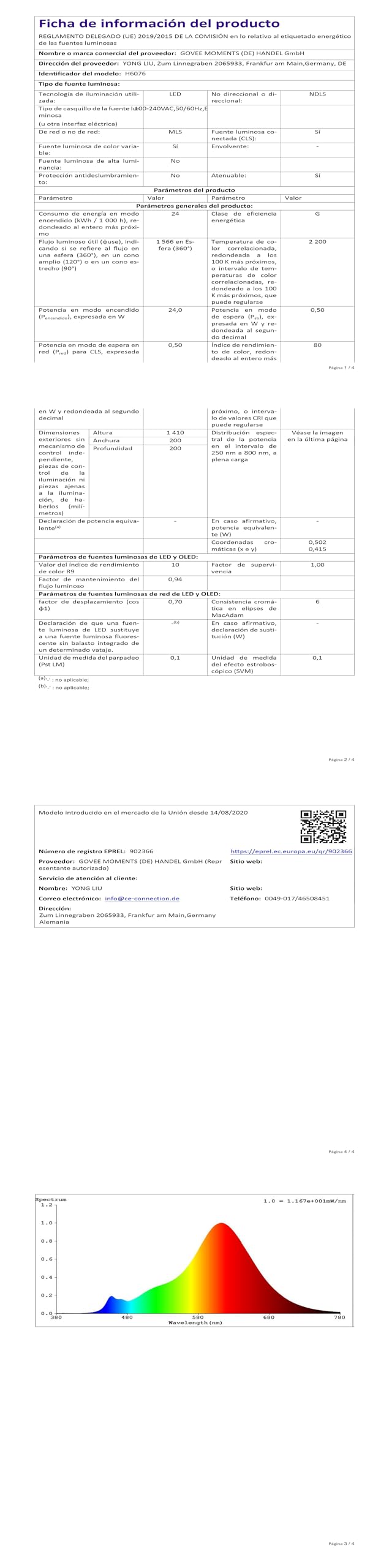Govee Lámpara de Pie RGBIC LED 16 Millones de Colores 61 Modos de Escena Sincronización Musical Alexa Google Assistant Matter