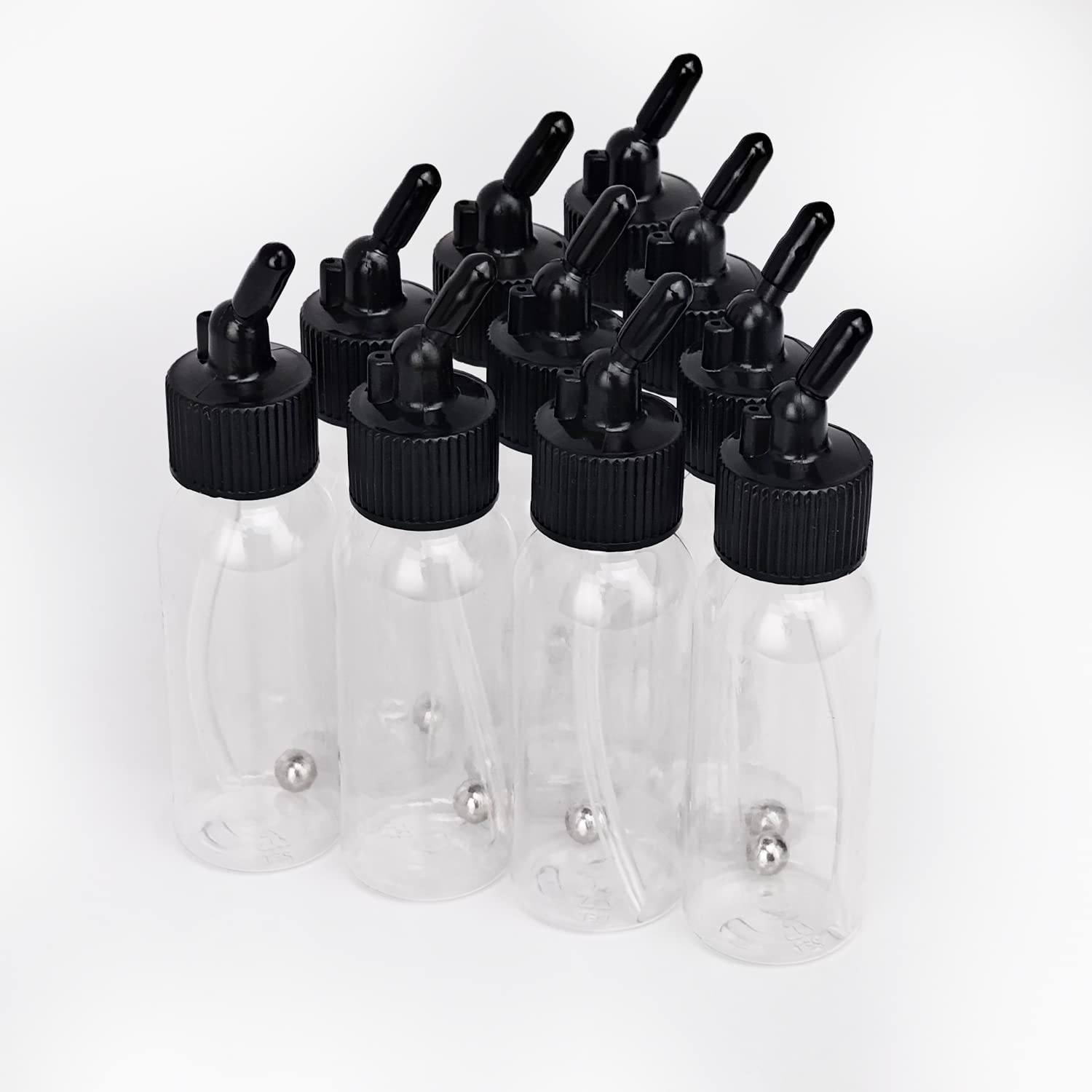 Peinture pour aérographe 1,2 Once 35 cm3 Boîte de 10 flacons avec Couvercle Adaptateur Capuchon