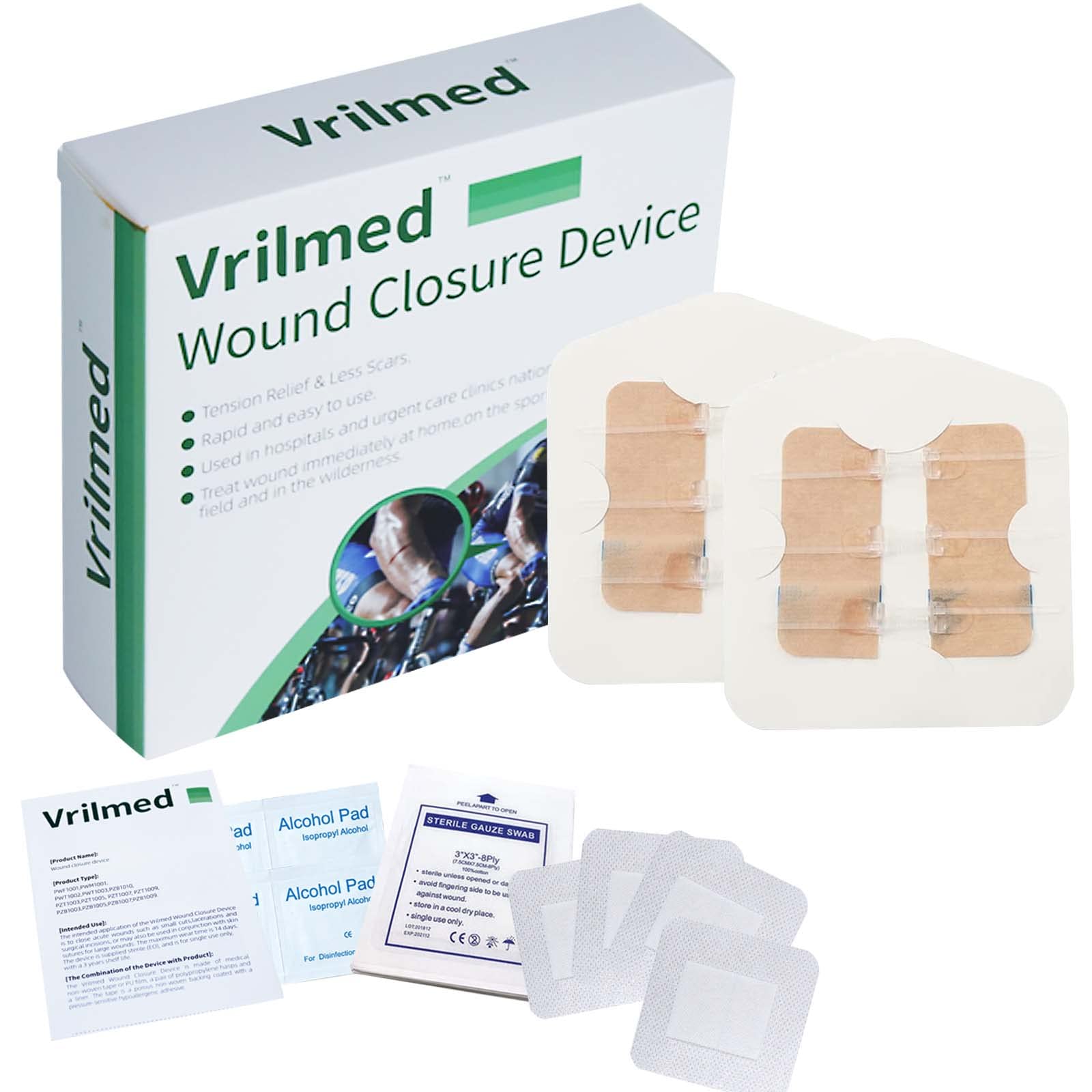 Buy Vrilmed Emergency Wound Closure Strips 3hasps Zip Stitch Sutures