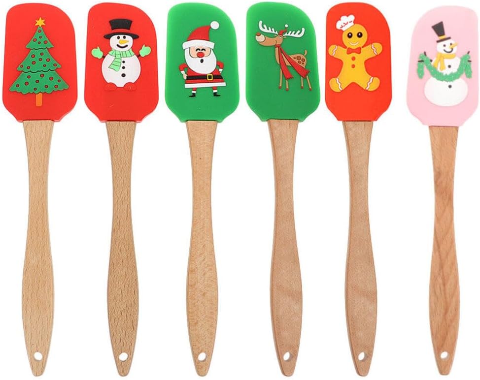 ifundom 6pcs Christmas Silicone Spatula Set Christmas Cake Decorating