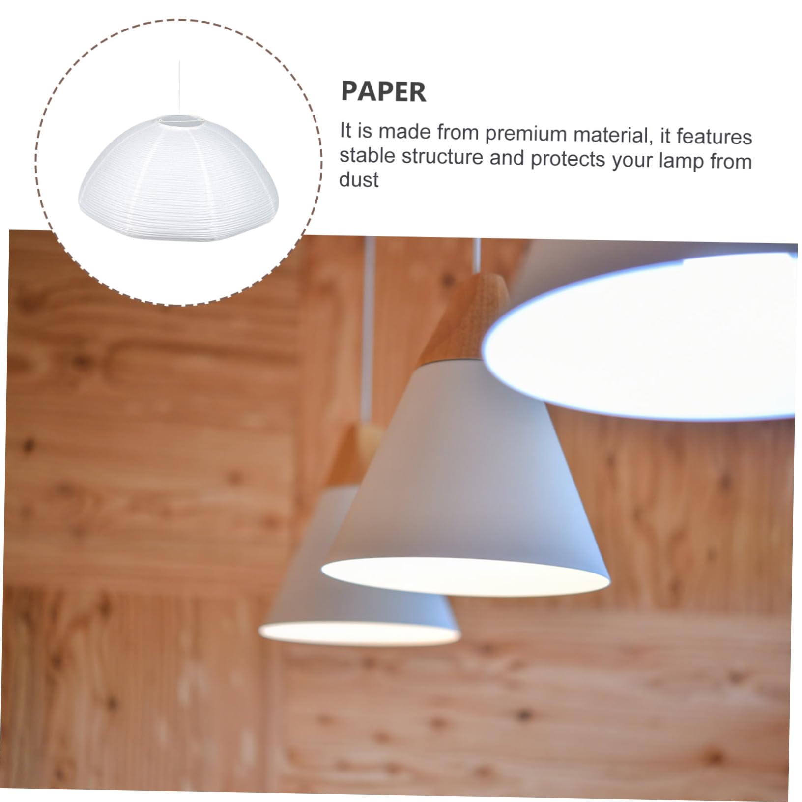 Paralume di Carta Bianco Semplice per Lampada a Sospensione, Facile da Installare, Ammorbidisce la Luce, per Camera da Letto e Ufficio