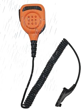 Radio Microphone Shoulder Mic Ptt Speaker Mic IP65 Waterproof for Motorola APX 6000 6000r 6000li 60000xe 1000 400 4000 7000 8000 8000xe 900 9000 xpr 7550e 6550e 6550 7550 6350 7350e Orange
