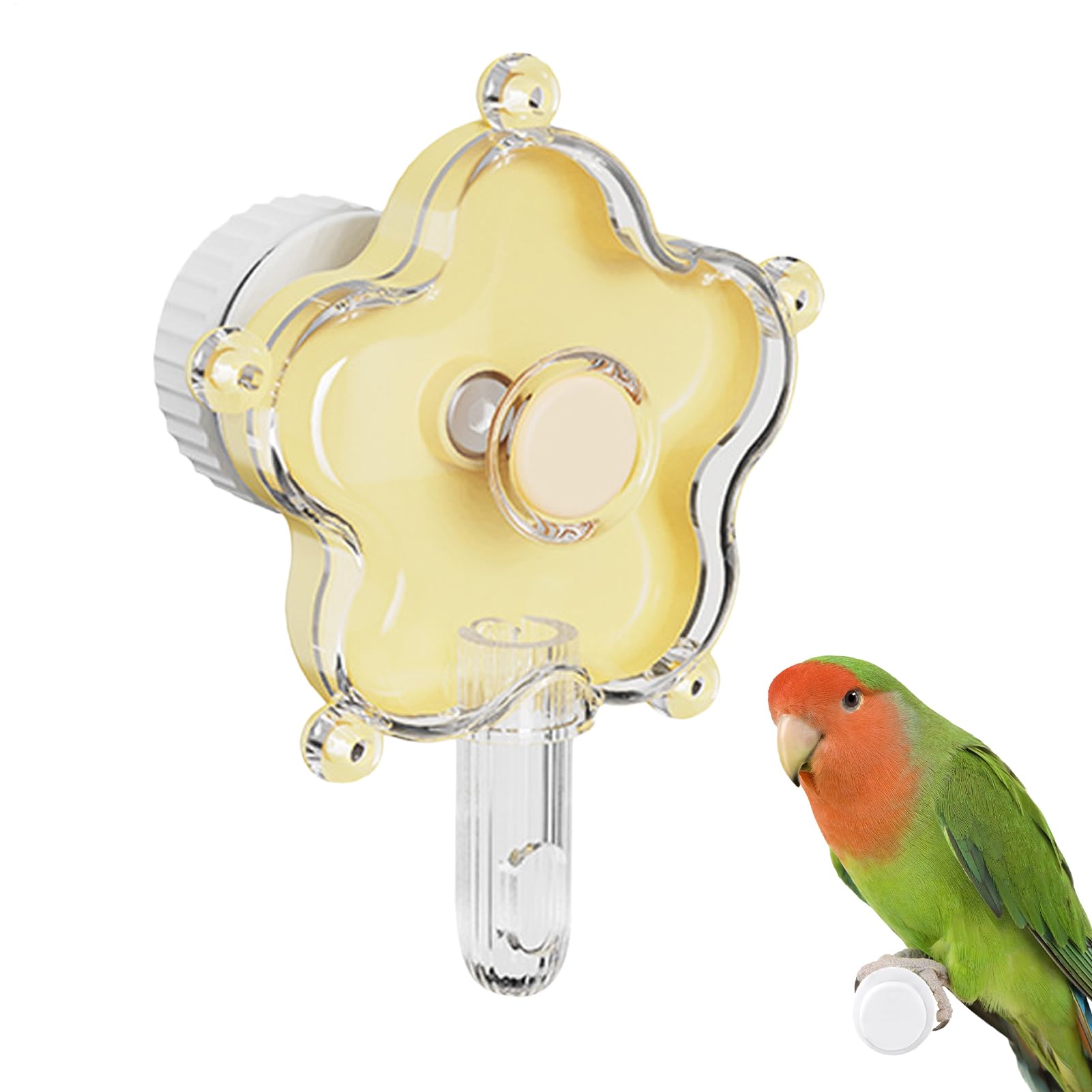 Cockatiel Foraging Toys – spinnings Bird Cage Activity Toy, Treat Dispensing Flower Feeder, Chew Safe Enrichment Accessory, Interactive parrots Plaything | Boredom Relief, Space, Training Support