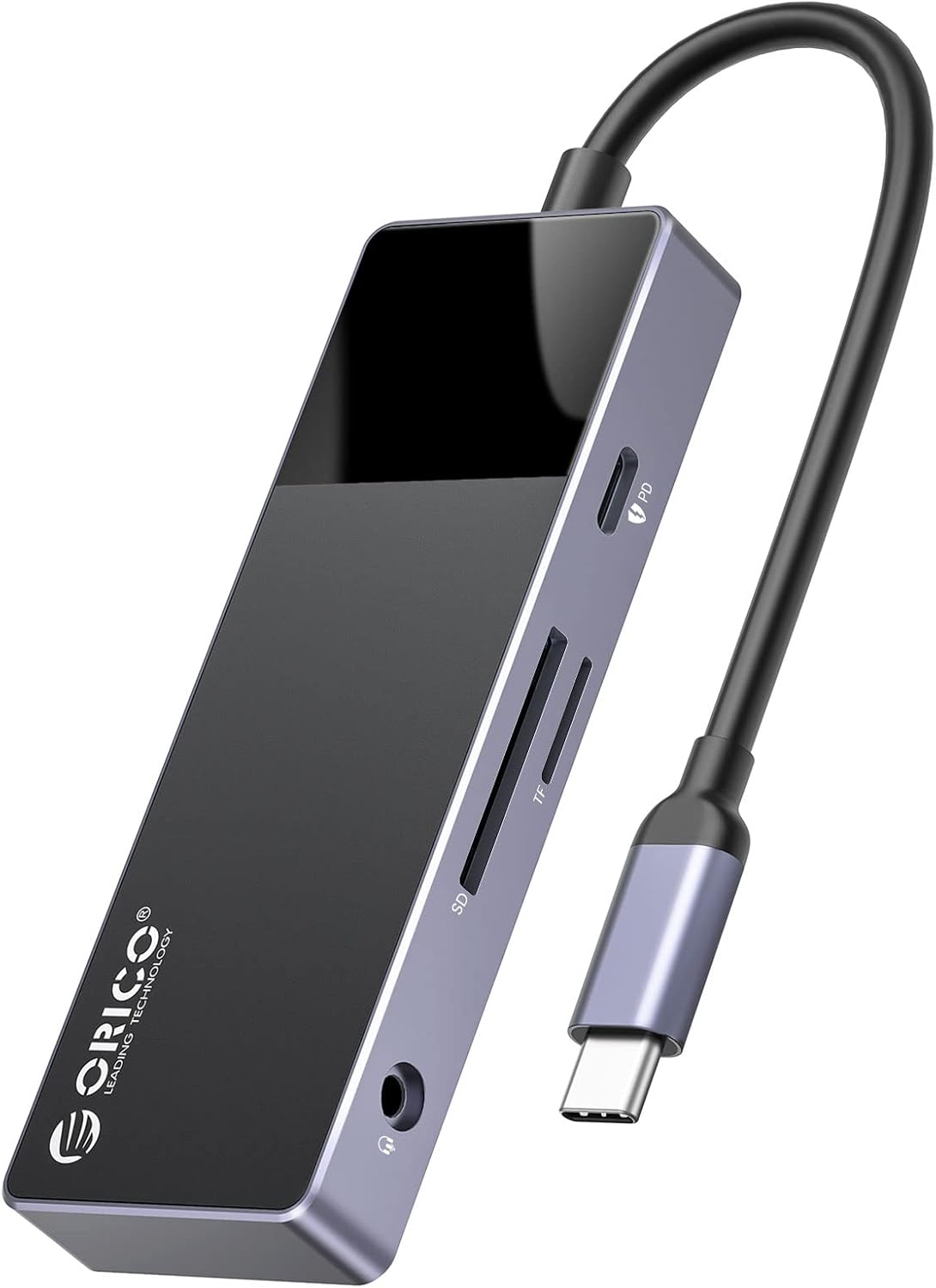 USB C Hub, ORICO 8 in 1 MacBook Docking Station Multiport Adapter with PD 100W，HDMI 4K@30Hz，USB-A3.0×3, SD/TF×1，3.5mm Audio×1 Compatible for Dell/Surface/HP/Lenovo Laptops