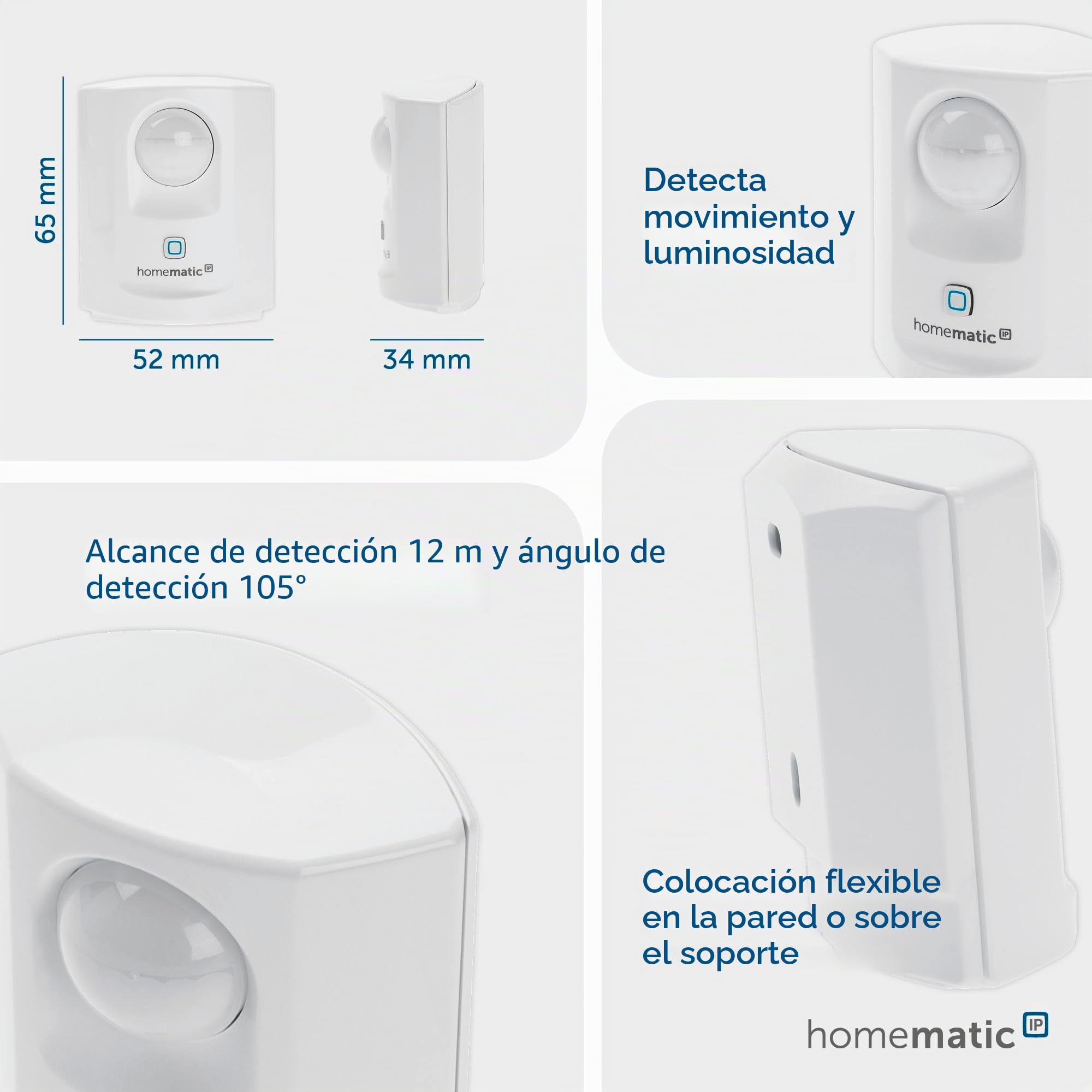Detector de Presencia Homematic IP, Blanco, 142722A0, 1.5V