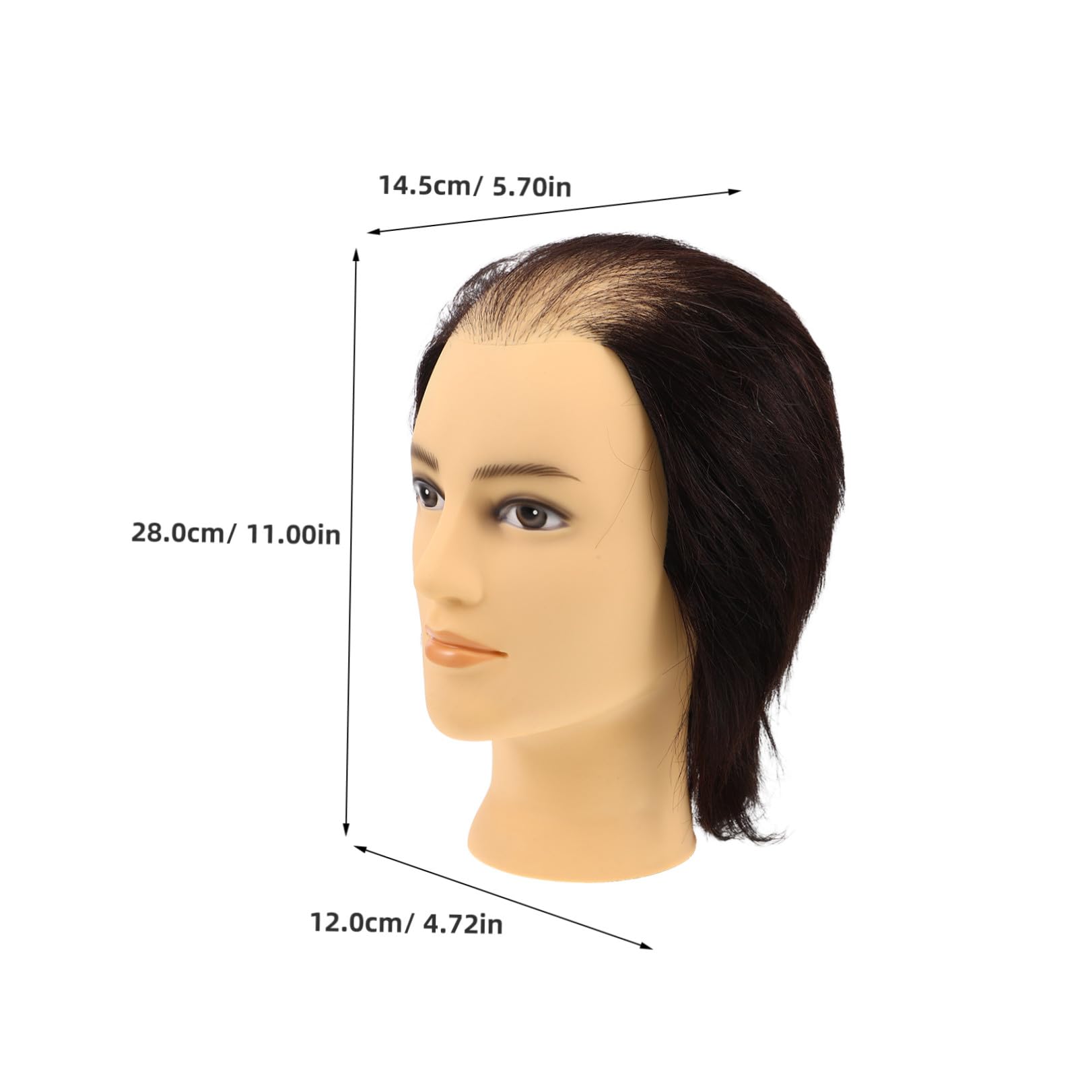 Frisierkopf aus Pvc Schwarz Multifunktionales Übungskopf Modell mit Widerstandsfähigen Strähnen für Anfänger Friseure Friseurschulen und Friseursalon