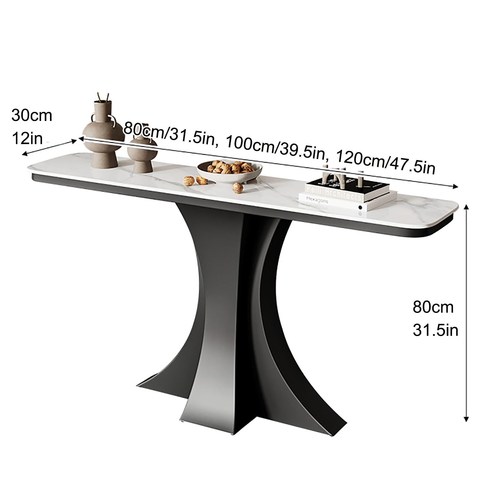 Mesa Consola Moderna, Recibidor de Entrada con Estante Abierto, Mesa de Pasillo Industrial para Entrada, para Sala de Estar, Pasillo, Entrada(White 1,80cm/31.5in)