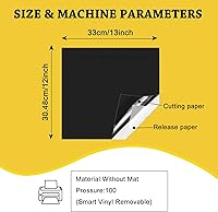 Vista 5 de UCEC Papel de vinilo extraíble negro, hojas de vinilo inteligentes de 13 x 12 pulgadas, color negro brillante, compatibles con Cricut Maker 3/Maker