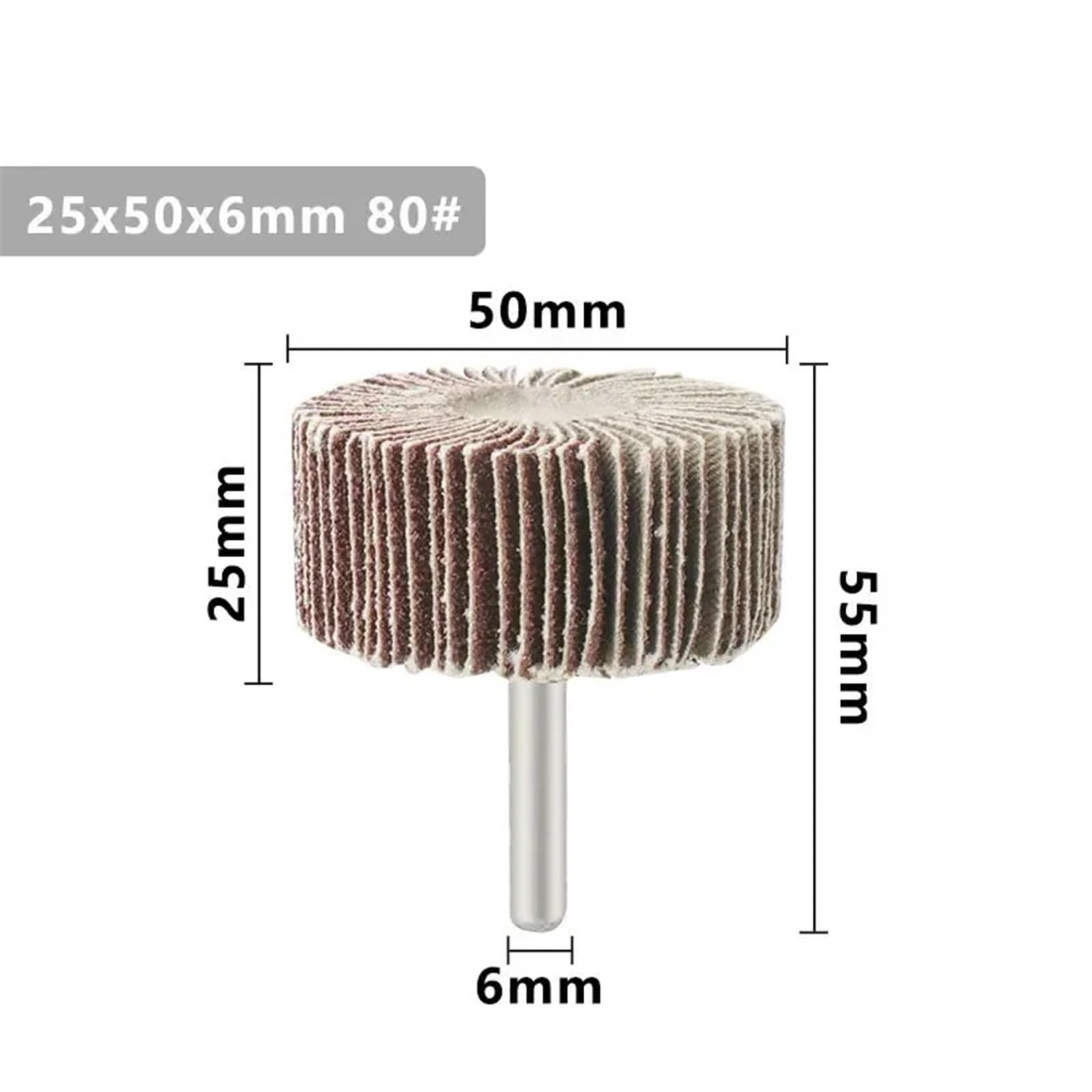 Flap Wheel, AO, 2x1/2x1/4 in Shank, 60G, Mfr: 11260-A