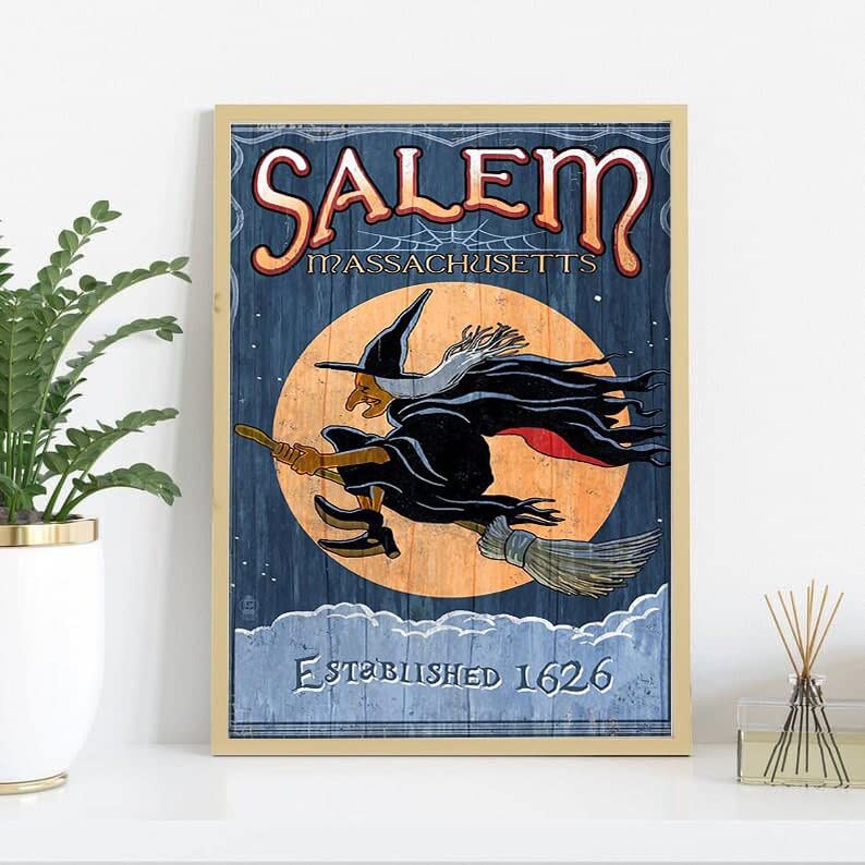 Plaque métal décoratif de sorcière pour habiller les murs de votre café ou club rétro