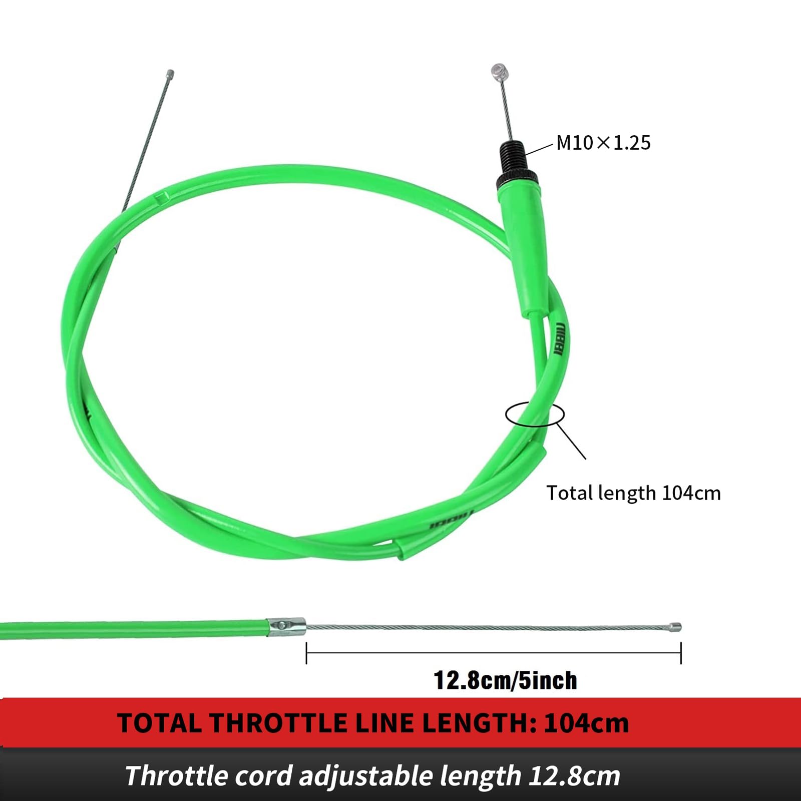 Nibbi Cable De AceleracióN 104cm Y AleacióN De Aluminio 22mm (7/8 ') Conjunto De Acelerador De TorsióN RáPida Del Manillar Para VehíCulos Todoterreno De Cuatro Pozos Atv 50-250cc…