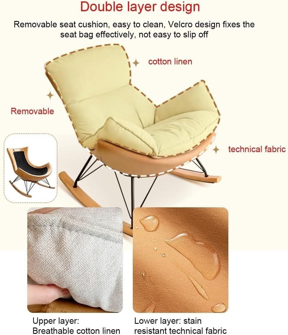 Juego de Mecedora y reposapiés de Ocio, Mecedora con Taburete para pies, Silla Relajante para balcón, Mecedora reclinable para Sala de Estar, sillón Moderno, Silla para Dormir Suave, Silla d