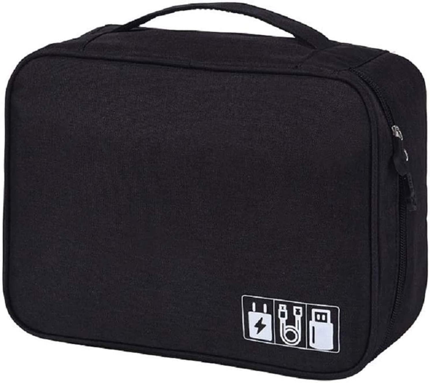 KRISHYAM Cable Organizer Bag, Waterproof Travel Electronic Storage with Adjustable Divider Shockproof Portable, for SD Card Case, USB Flash Drive, Charging Cords, USB Charger, Mini Tablet (BLACK) (B0C78B891C) Amazon Price History, Amazon Price Tracker