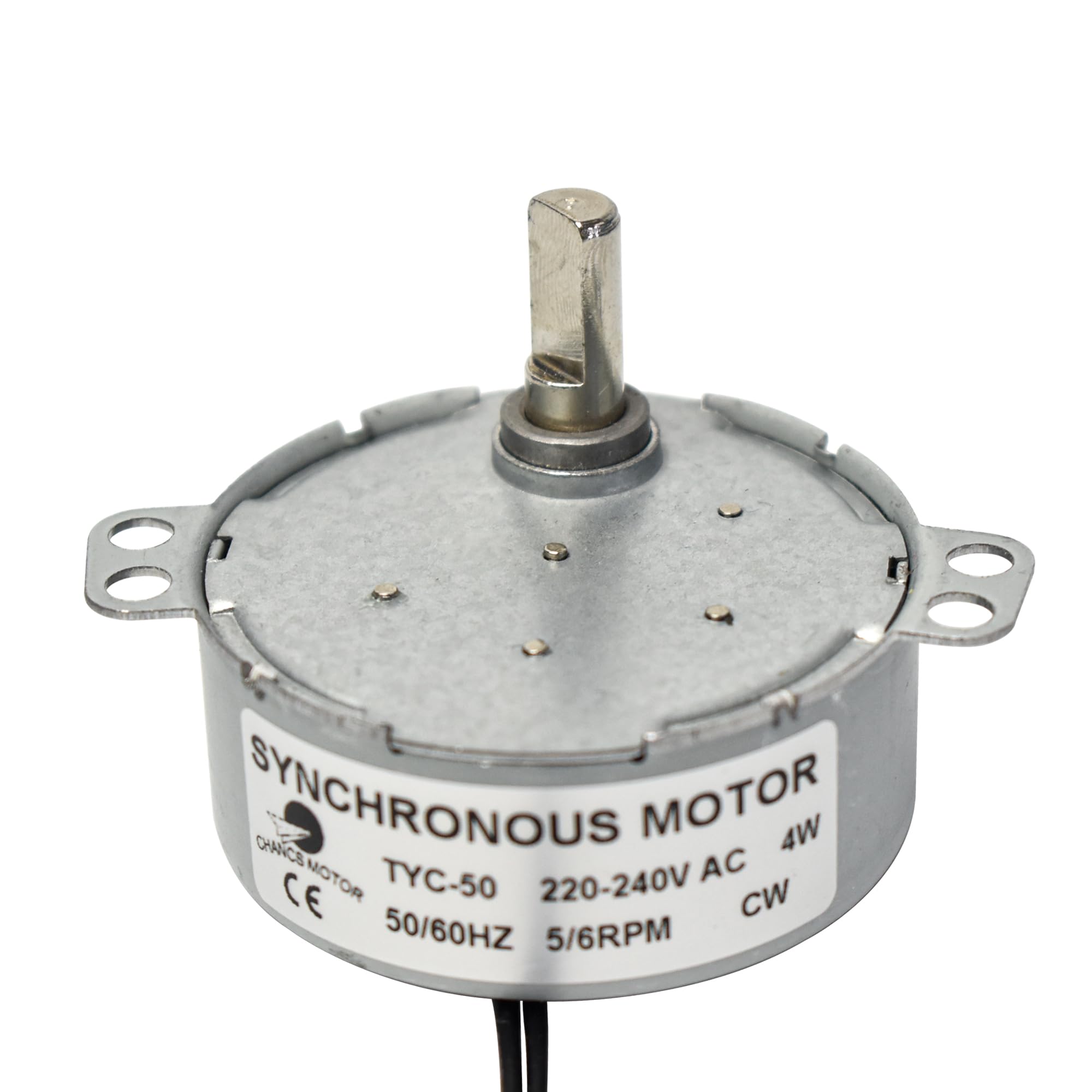 CHANCS Electric Gear Synchronous Motor TYC-50 AC 220V 5-6r/min CW D-Shaft Large Torque Small AC Motor for Fireplac Electric Microwave Oven — image 1