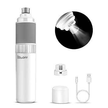 Ayzaw Dog Nail Grinder, Stepless Speed Professional Dog Nail Trimmer with 20h Working Time - LED Light, Rechargeable, Low Noise - Pet Nail Grinder with 3 Size Ports for Small Medium Large Dogs & Cats