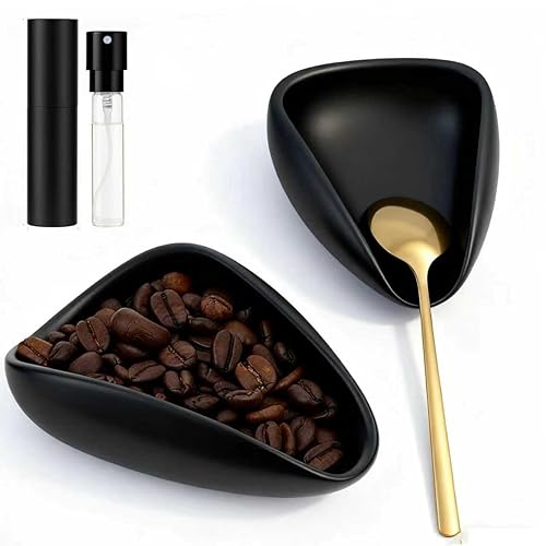 Ceramic Coffee Bean Dosing Cup + Sprayer Gift Set, Spoon