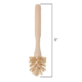 Redecker Bottle Brush Cleaner - Horsehair and Beechwood Handle for Vases, Pitchers, Mugs, and Baby Bottles, 8-3/4 Inch, Dense Natural Bristles - Wooden Bottle Brush - Bottle Brush Wood Handle