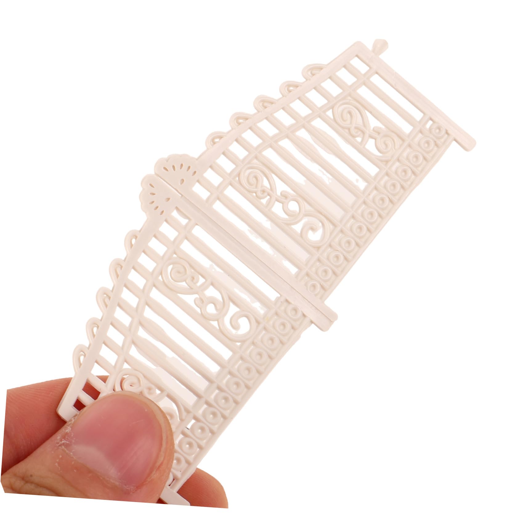 Cancello Miniatura da Giardino Beige in Plastica 5 Pezzi | Casa in Scala e Micro Paesaggi Fai da Te, Struttura Flessibile, Adatto a Decorazioni per Ragazzo Ragazza