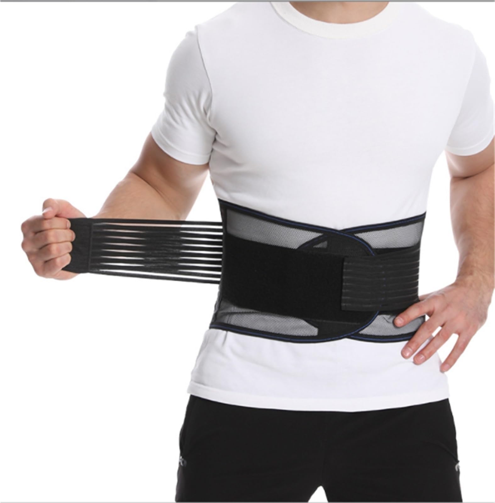 TTDGYYXW Supporto per la Schiena Cintura di Sostegno per la Parte Bassa della Schiena Cintura di Sostegno per la Schiena Traspirante Unisex per Cintura di Sostegno per Lavoro ed Esercizi (Nero,S)