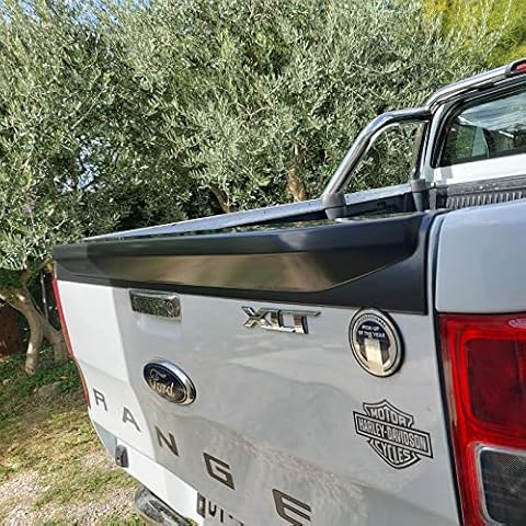JHCHAN Tailgate Protector Rear Wing Spoiler for Ford Ranger 2012-2023 T6 T7 T8 Wildtrak XL XLT XLS Limited Wolftrak Stormtrak ABS Matte Black Cover