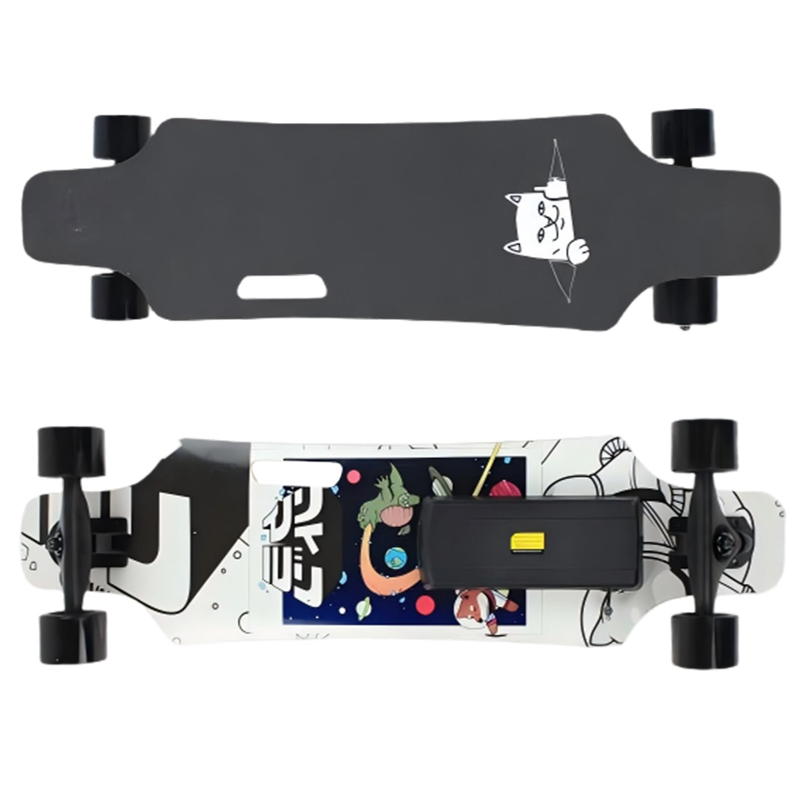 Pwekzxt B Electric Skateboard With Remote,Electric Longboard Skateboard, Complete Cruiser Longboard Skateboard For Adults，Easy Carry Handle Design, Range 15Km,200L Capacity
