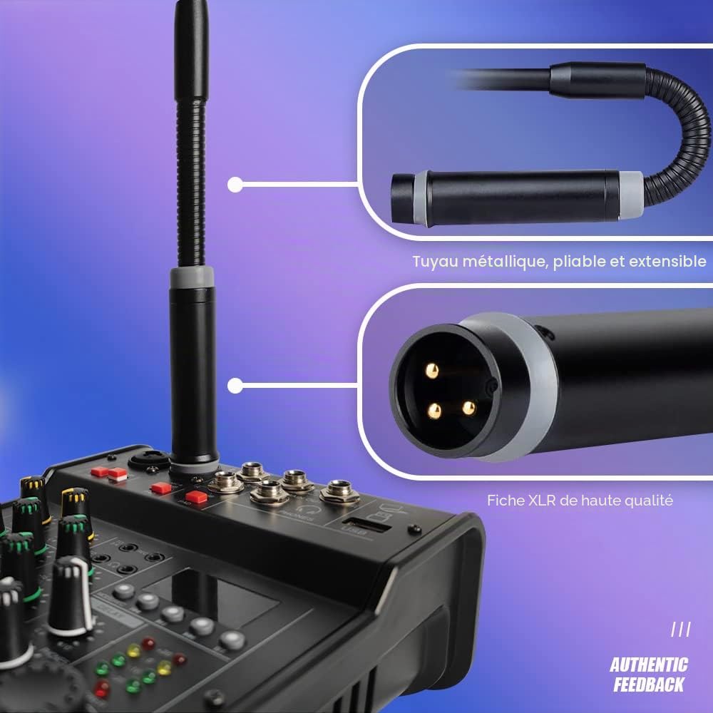 Microphone Professionnel Dynamique bob Barker pour mixeur DJ DJ dédié Disque, Microphone KTV Bar col de Cygne