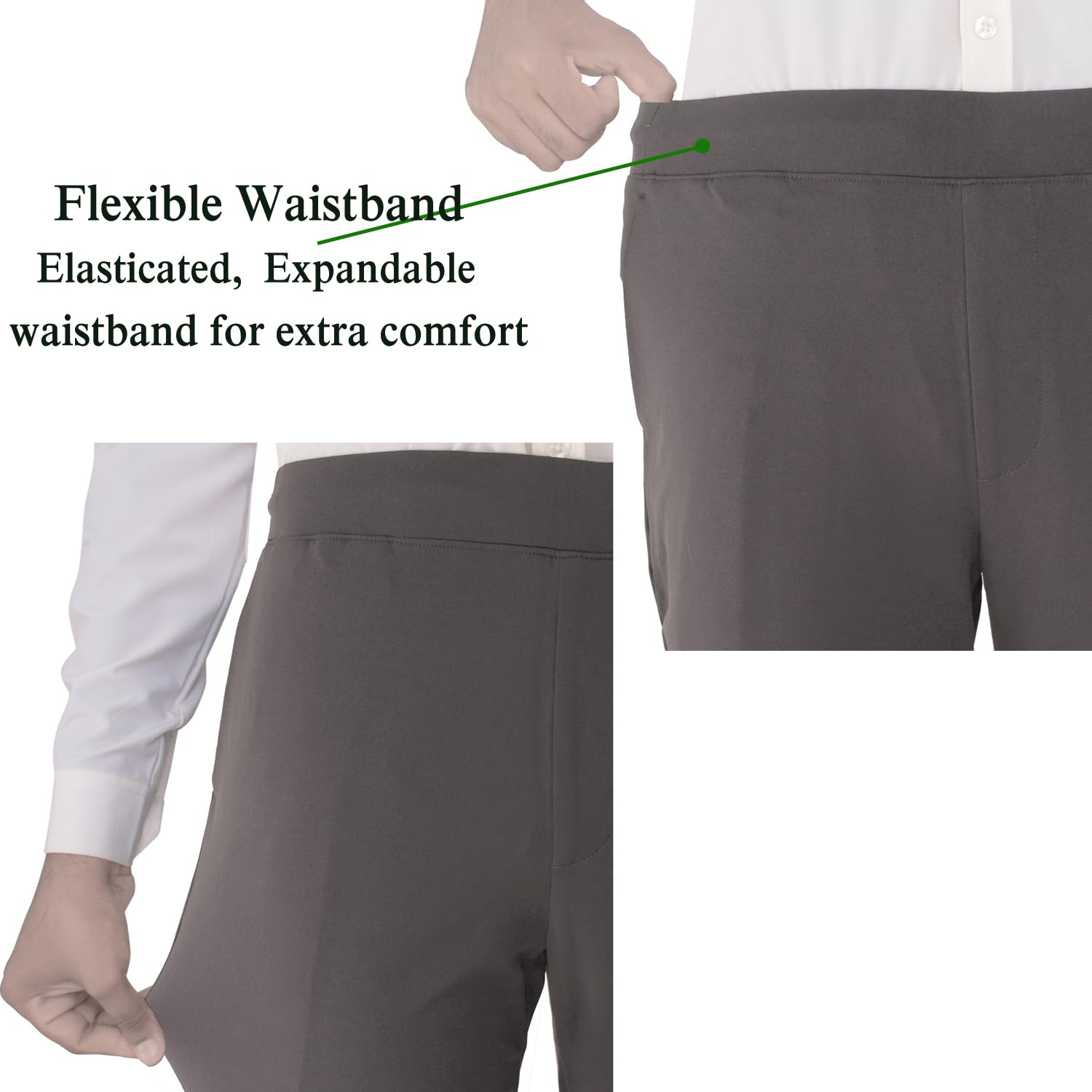 SaintX Men's 4-Way Stretchable Athleisure Pants | Sweat Wicking Fabric | Slim Fit | Sports, Travel, Lounge & Casual Wear | Stylish Back Zipper Pocket | Available in Plus Size (ST06_D Grey_XL)