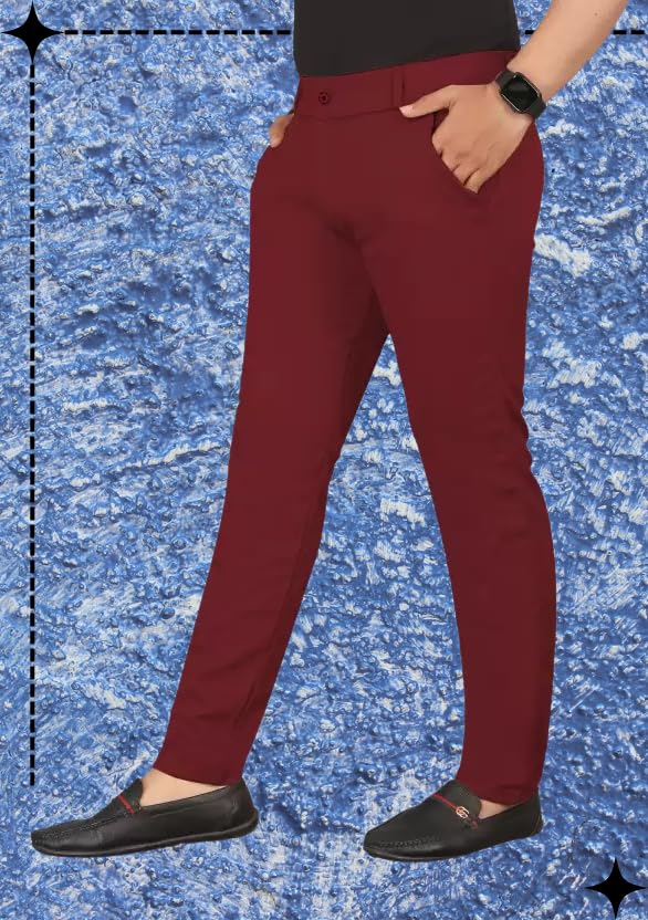 Image of Men's Slim Fit Casual Chinos Pants Stretch Cotton Trousers with Flat Front, Comfortable Everyday TS K021 Parent