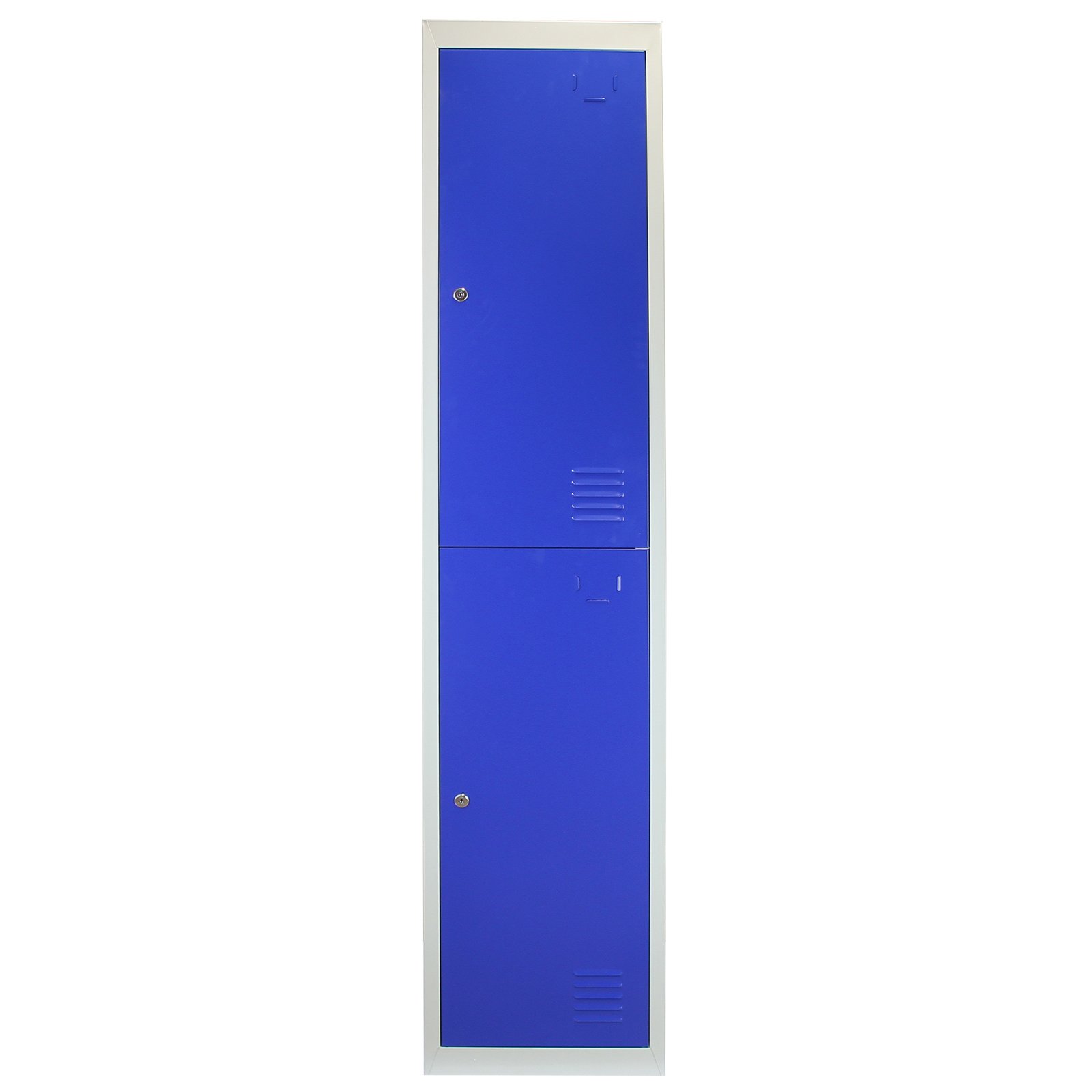 Szafka montażowa z 2 drzwiami niebieskimi 45cm x 38cm x 180cm ze stali do szkół, siłowni i szatni