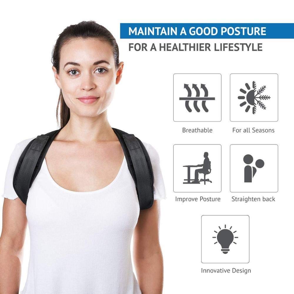 Corrector de Postura Corrector de Postura y Soporte de Espalda Soporte de clavícula Corrector de Soporte de Espalda para Mujeres y Hombres Soporte de Soporte (Color : Black, Size : Small) (Black