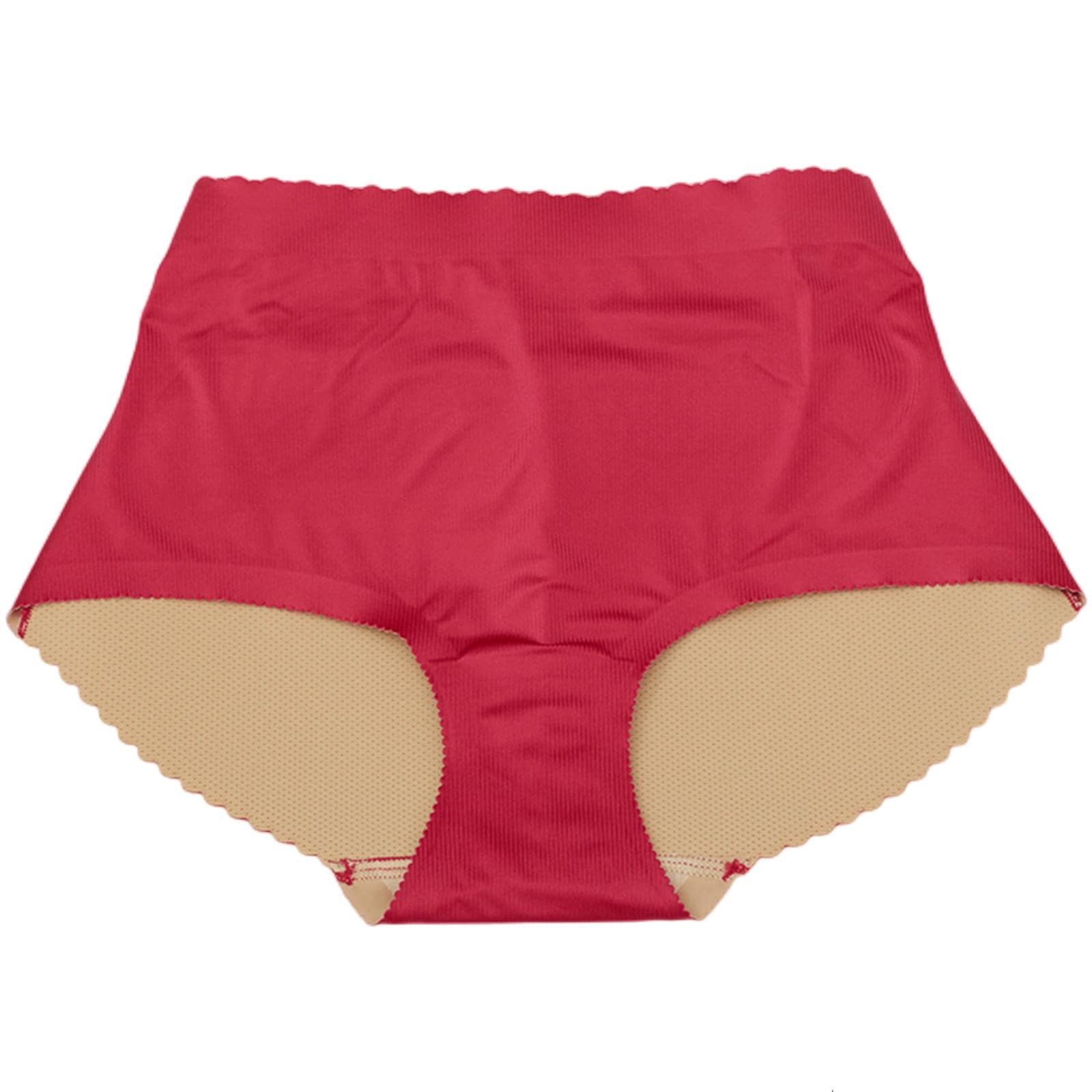 Shapewear Damen Schwammpads Höschen Mittlerer Taille Frauen Butt Lifter Unterwäsche Einteilig Gefälschte Butt Shaper Gesäß Enhancer-Khaki,XL