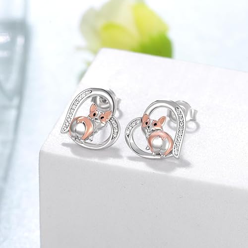 Miniatura 2 de DachshundCorgi Earrings 925 Sterling Silver Dog Stud Earrings Puppy Dog Gifts for Women Dachshund Corgi Gifts Lovers