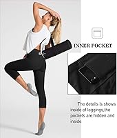 Vista 59 de Dragon Fit - Pantalones de yoga de compresión con bolsillos interiores, pantalones deportivos de cintura alta con control de abdomen, leggings