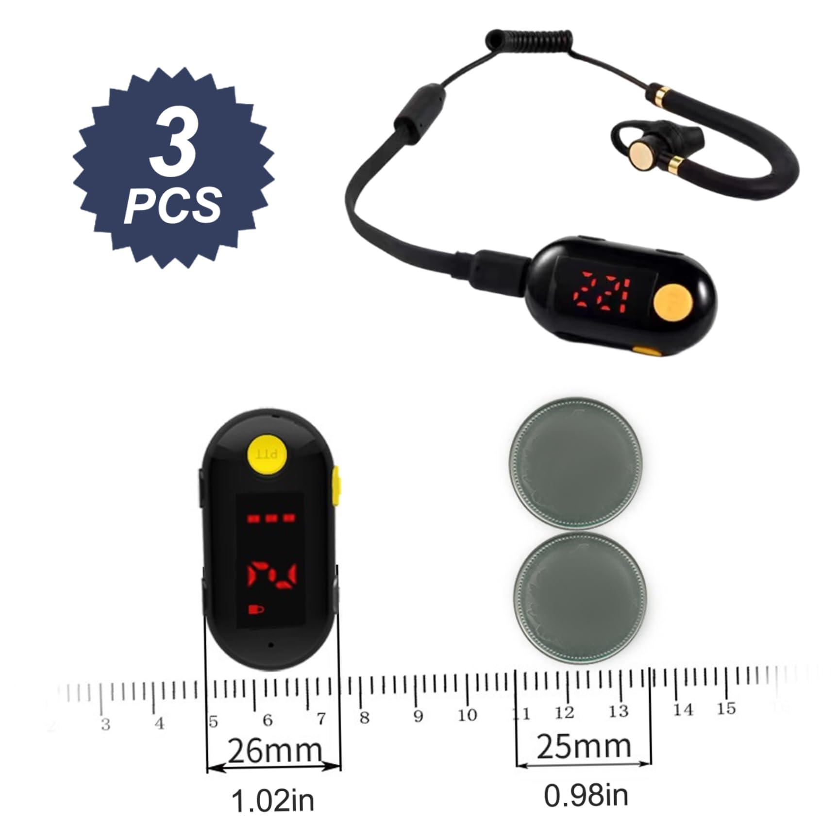 Piccoli walkie talkie, mini ricetrasmettitori FM da 3 pezzi Walkie talkie - Dispositivi di comunicazione portatili per ristoranti e turismo