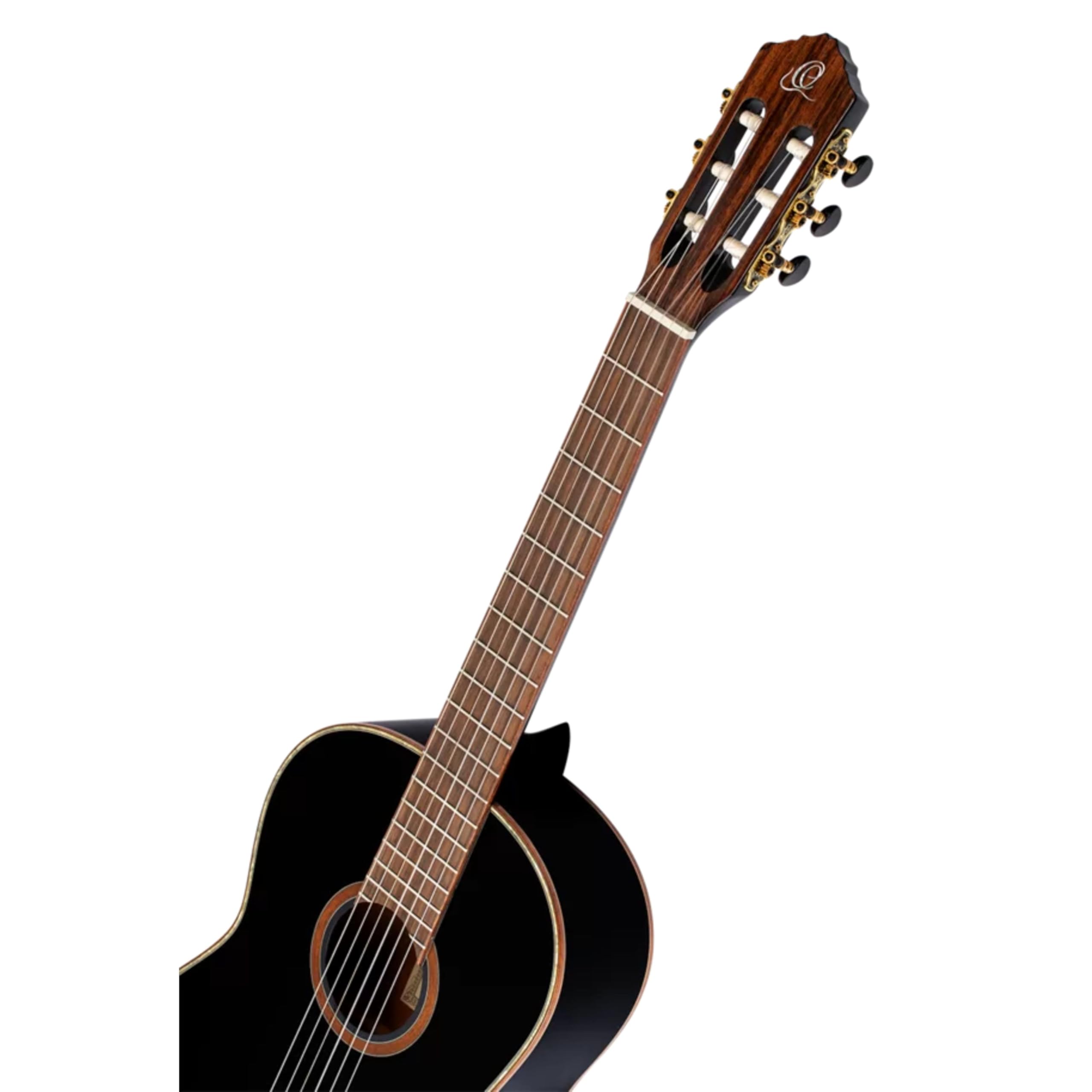 Ortega Guitars Chitarra Concerto Nera Misura Standard - Serie Family - include Gig Bag - mogano/top in abete (R221BK)